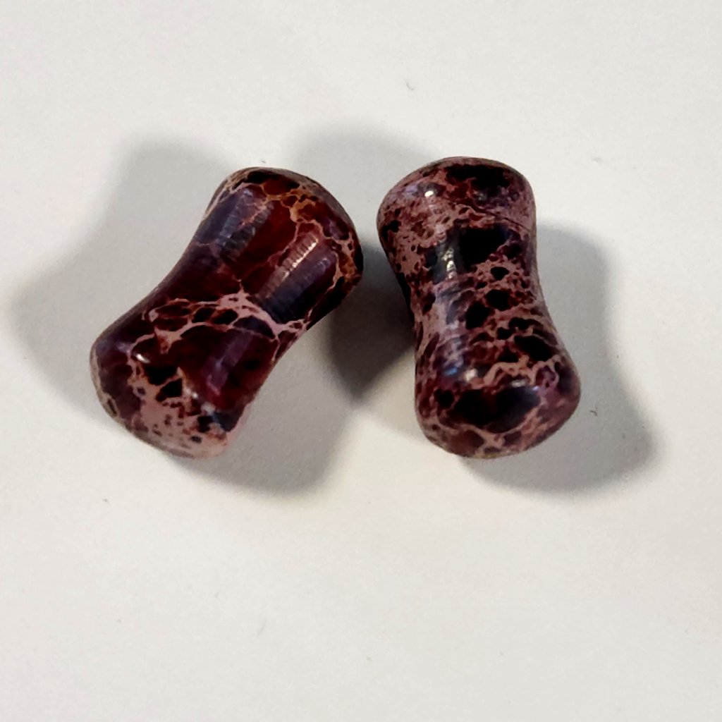 Red Jasper Ear Plugs 2 Ga Gauge Double Flare